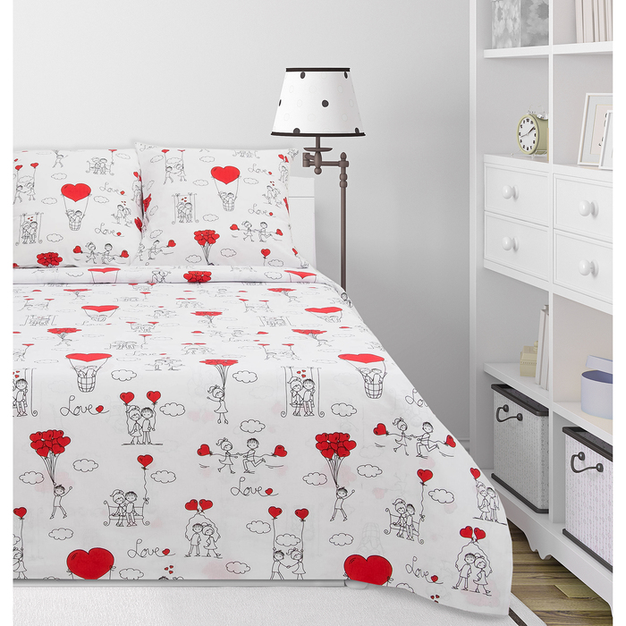 КПБ 1.5сп "Артпостелька" Любовь-морковь 145*215см, 150*214см, 70*70см 2шт, поплин хл.100%