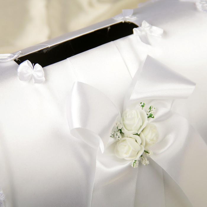 Коробка для денег "Семейный банк" с кружевом, белая