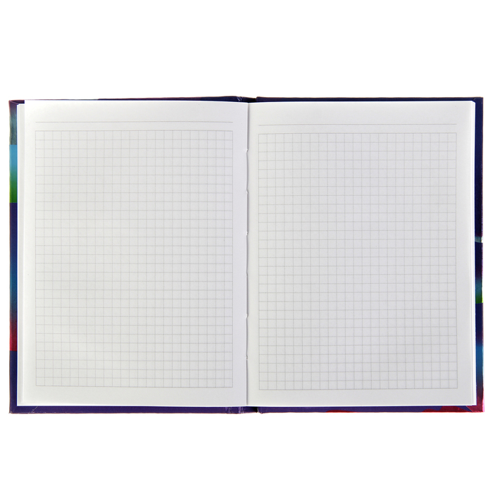 Бизнес-блокнот А6, 80 листов "Графика. Неоновые волны" твердая обложка, печать по металлизированной плёнке "Серебро"