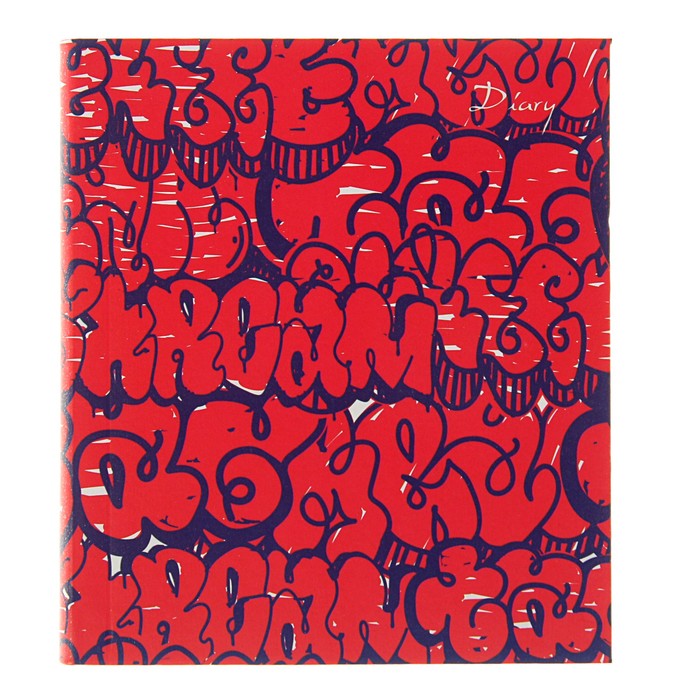 Ежедневник недатированный А5, 160 листов "Орнамент. Граффити", интегральная обложка, матовая ламинация, ляссе