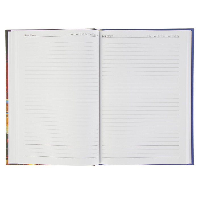 Ежедневник недатированный А5+, 128 листов "Графика. Яркий город", твердая обложка, матовая ламинация "Мокрый шёлк", блок 70 г/м