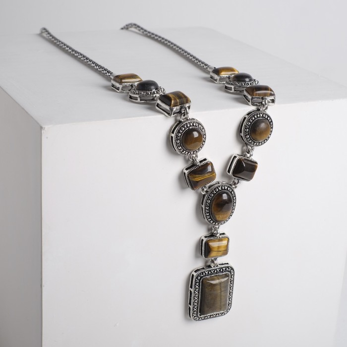 Кулон восток "Тигровый глаз" прямоугольник в оправе