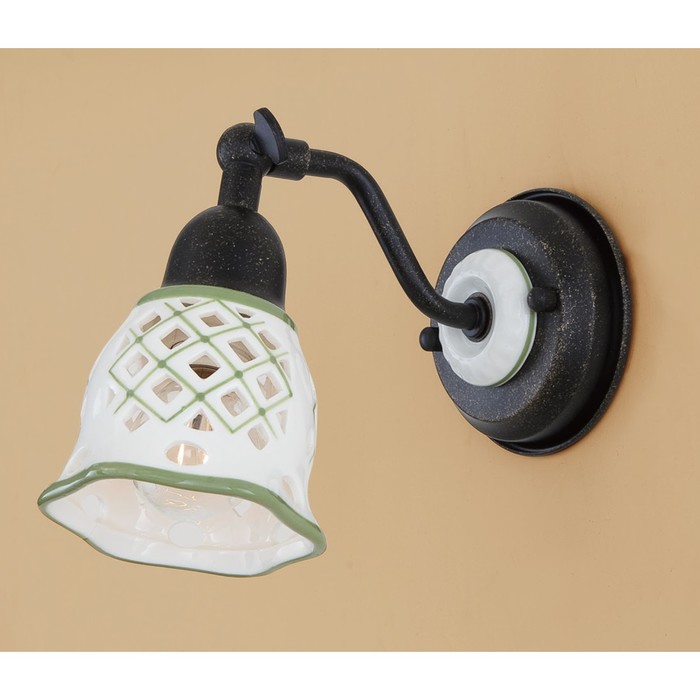 Бра "Ажур" 1x60W E14 зеленый 17x9,5x14 см