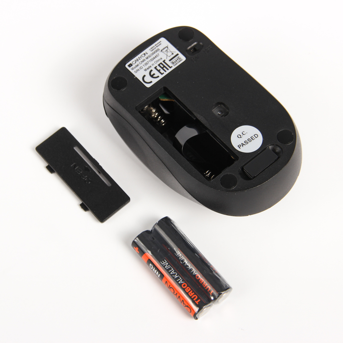 Мышь Canyon CNR-MSOW06B, беспроводная, 1 600 DPI, 6 кнопок, чёрная