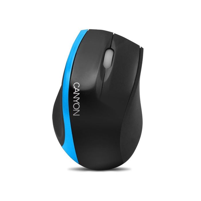 Мышь Canyon CNR-MSO01NBL, проводная, 1000 DPI, 3 кнопки, USB, Soft-touch, чёрно-голубая