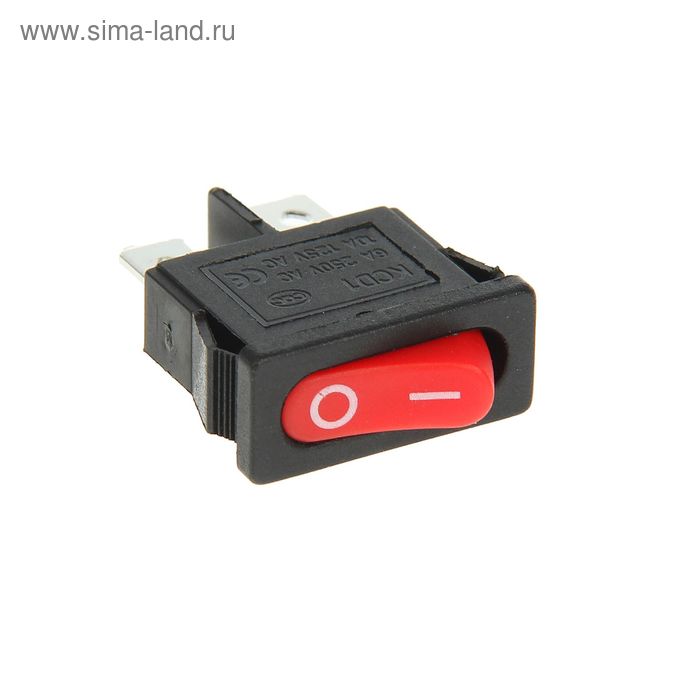 Выключатель клавишный REXANT RWB-103, 250 В, 6А (2с), ON-OFF, Mini, красный