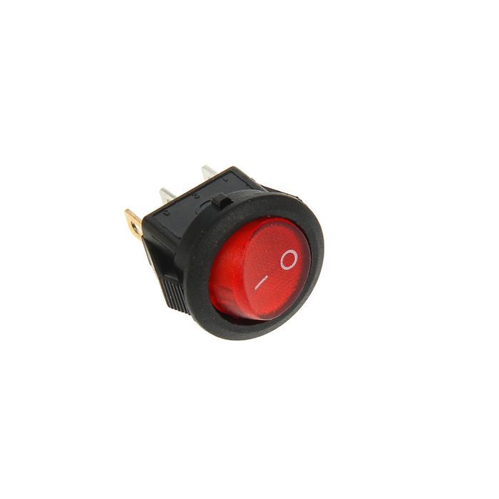 Выключатель клавишный REXANT RWB-106, круглый, 250В, 3А (3с), ON-OFF, Micro, красный, с под