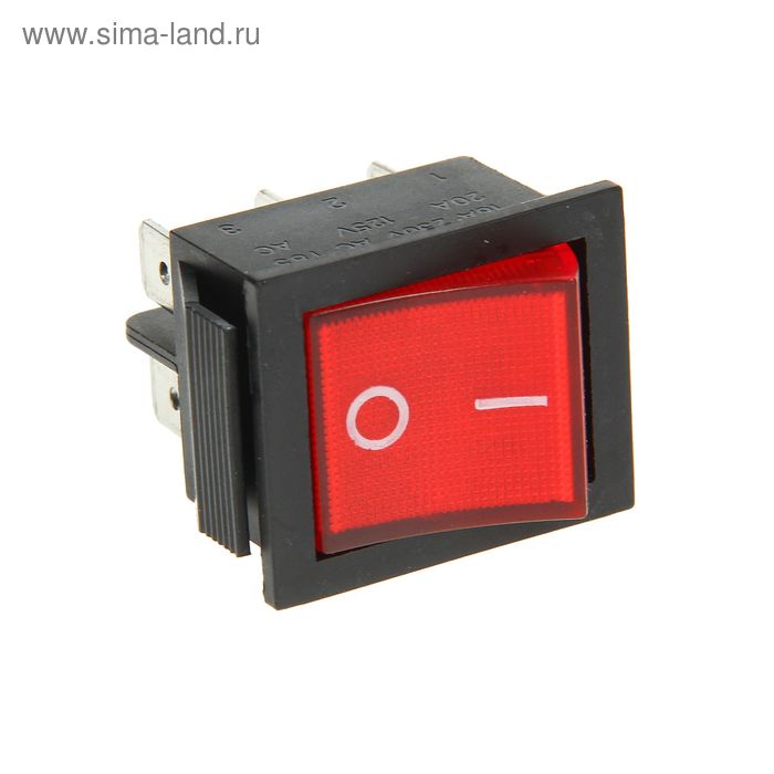 Выключатель клавишный REXANT RWB-506, 15А (6с), 250 В, ON-ON, с подсветкой, красный