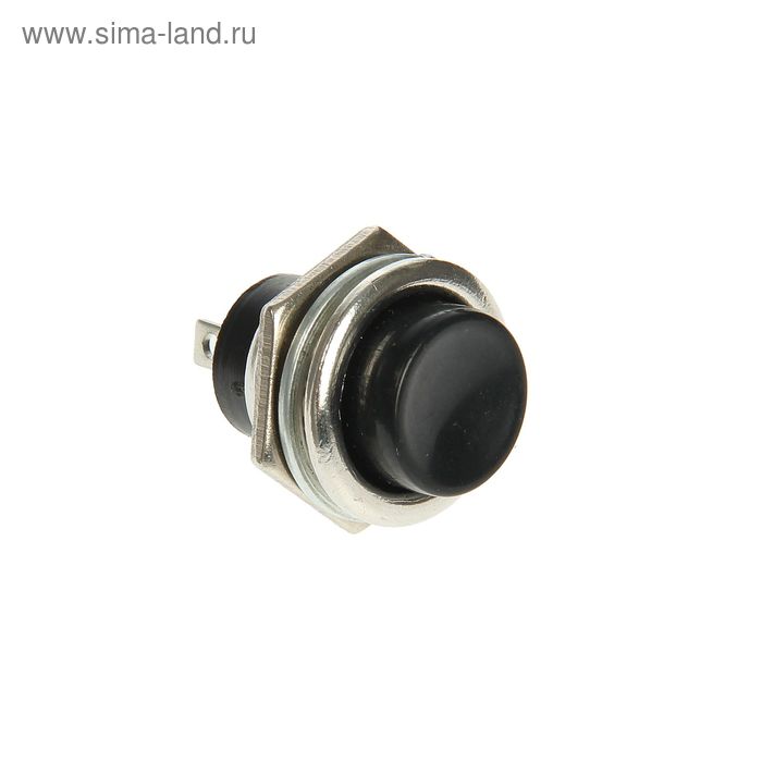Выключатель-кнопка REXANT RWD-306, металл, 220 В, 2А (2с), ON-OFF, d=16.2, черная