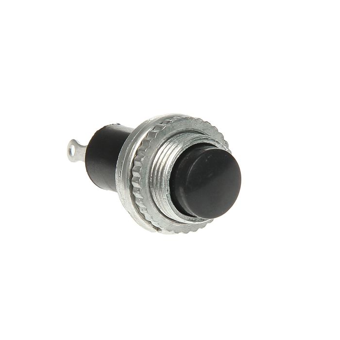 Выключатель-кнопка REXANT RWD-213, 220 В, 2А (2с), ON-OFF, d=10.2,  металл, Mini, черная