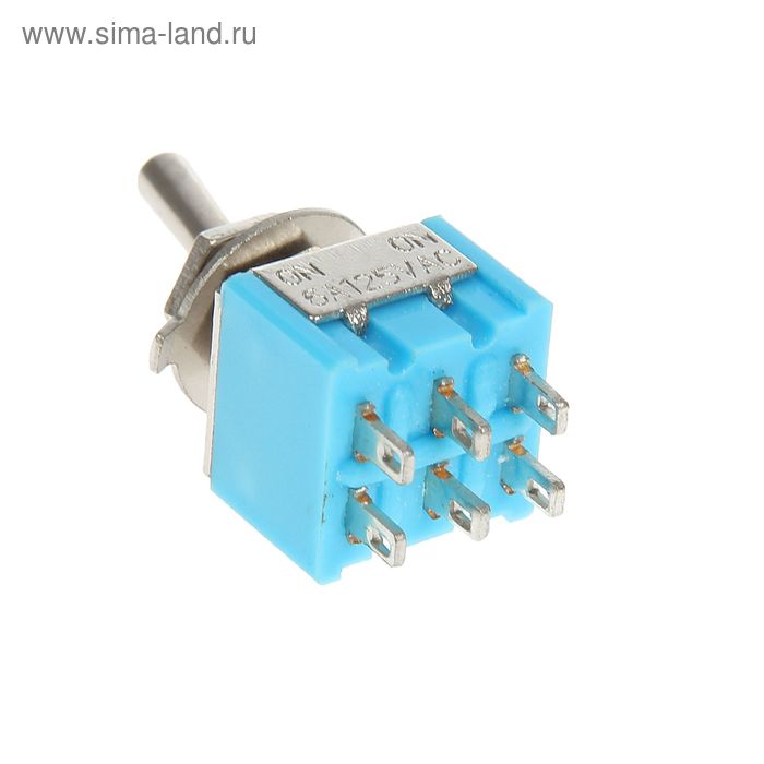Тумблер REXANT MTS-202, 250 В, 3А (6c), ON-ON, Micro, двухполюсный 1 pack 100pcs lots mts 202 ac 125v 6a amps on on 2 position dpdt 6 pins miniature toggle switch mts 202