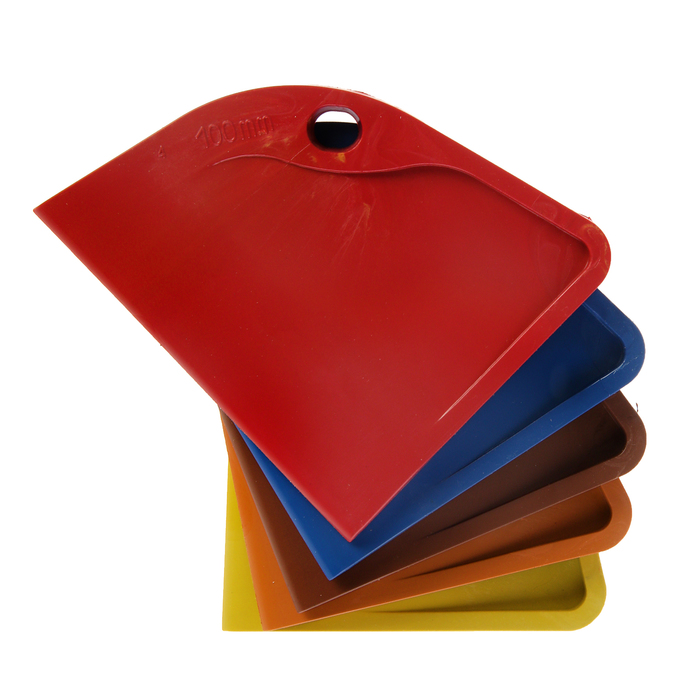 Набор шпателей DMS world, 100 мм, угловой "ПАРУС", 5 шт., резина, цвет микс