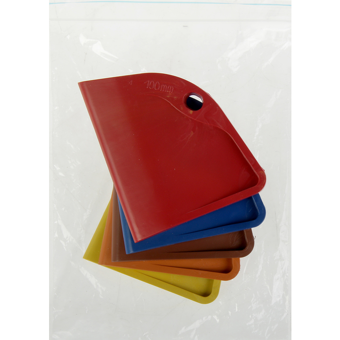 Набор шпателей DMS world, 100 мм, угловой "ПАРУС", 5 шт., резина, цвет микс