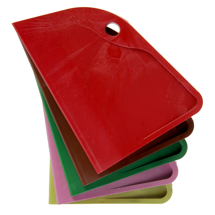 Набор шпателей DMS world, 125 мм, угловой "ПАРУС", 5 шт., резина, цвет микс