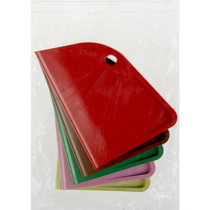 Набор шпателей DMS world, 125 мм, угловой "ПАРУС", 5 шт., резина, цвет микс