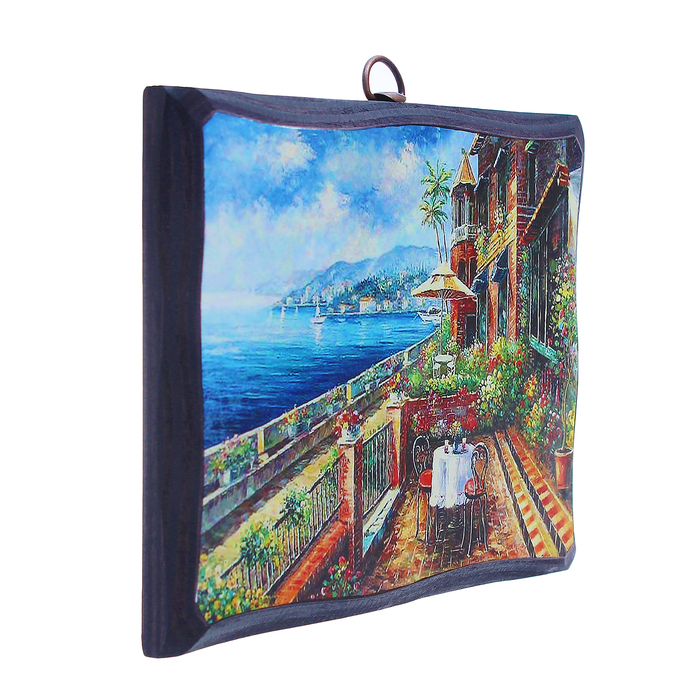 Картина "Завтрак с видом на море" 14х19 см