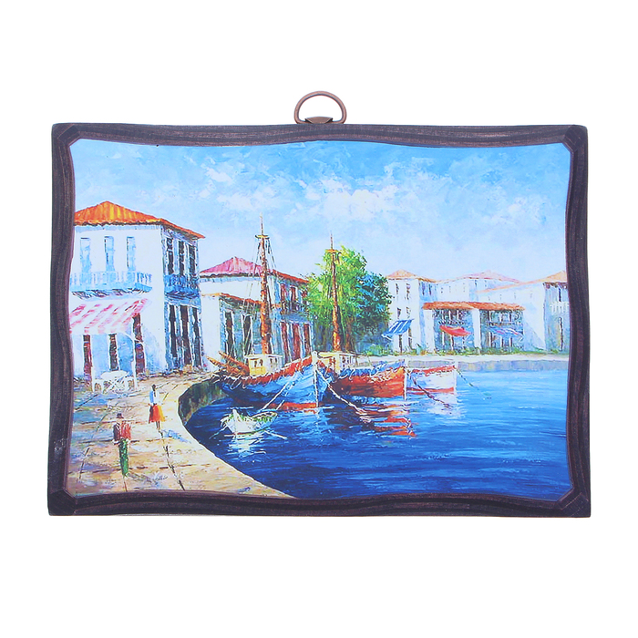 Картина "Морской причал" 14х19 см