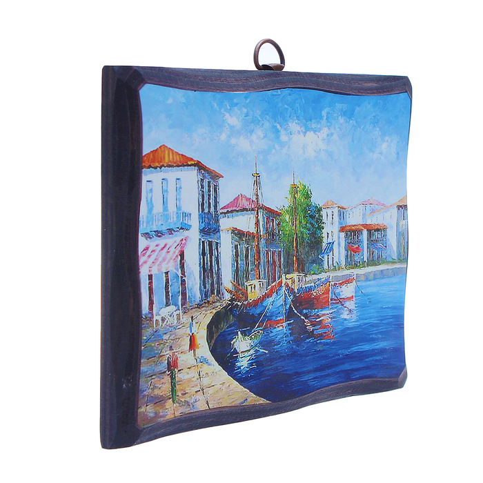 Картина "Морской причал" 14х19 см