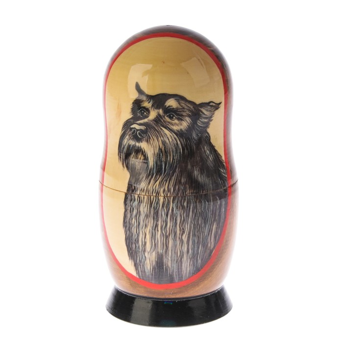 Матрешка «Собака миттельшнауцер», 5 кукол