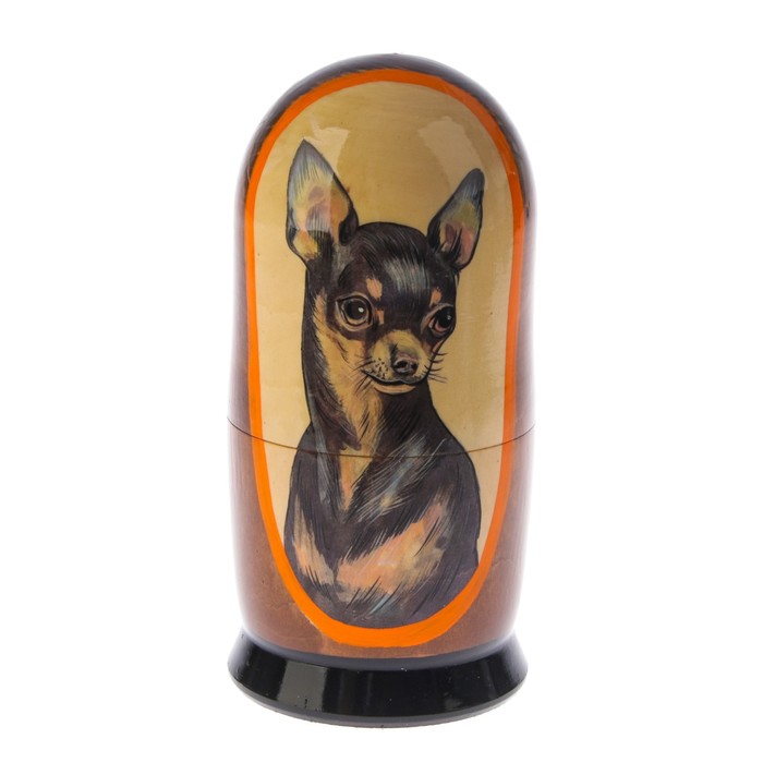 Матрешка «Собака той-терьер», 5 кукол