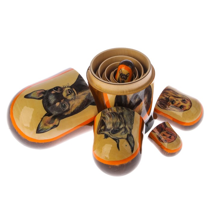 Матрешка «Собака той-терьер», 5 кукол