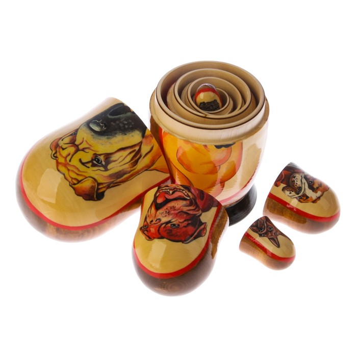 Матрешка «Собака боксер», 5 кукол