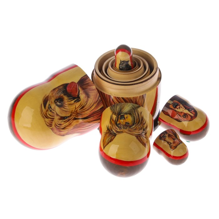 Матрешка «Собака бедлингтон», 5 кукол