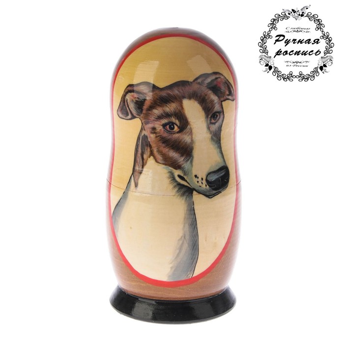 Матрешка «Собака левретка», 5 кукол