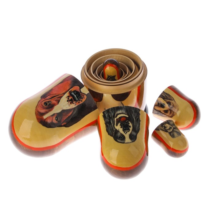 Матрешка «Собака бассет хаунд», 5 кукол