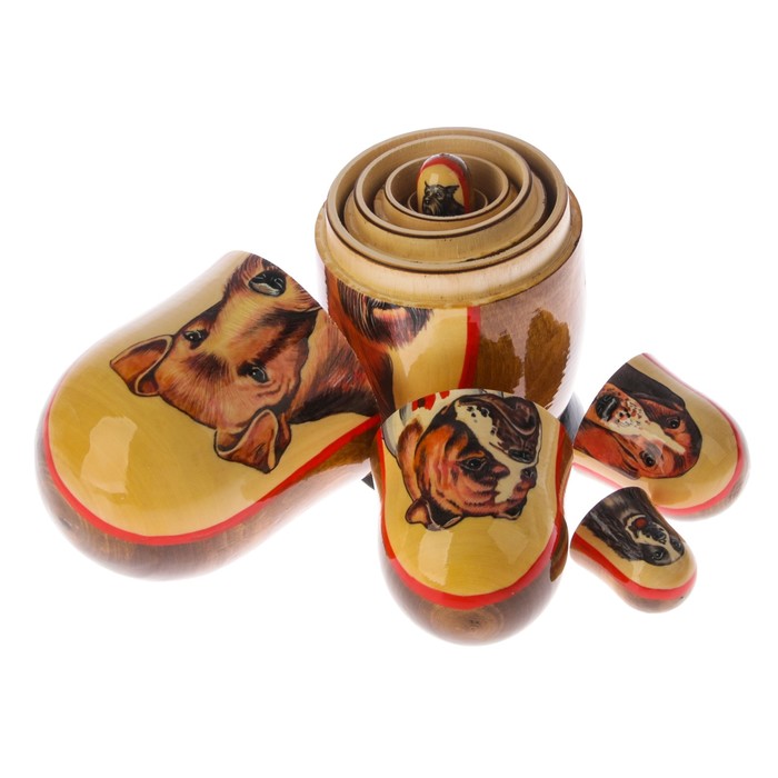 Матрешка «Собак эрдельтерьер», 5 кукол