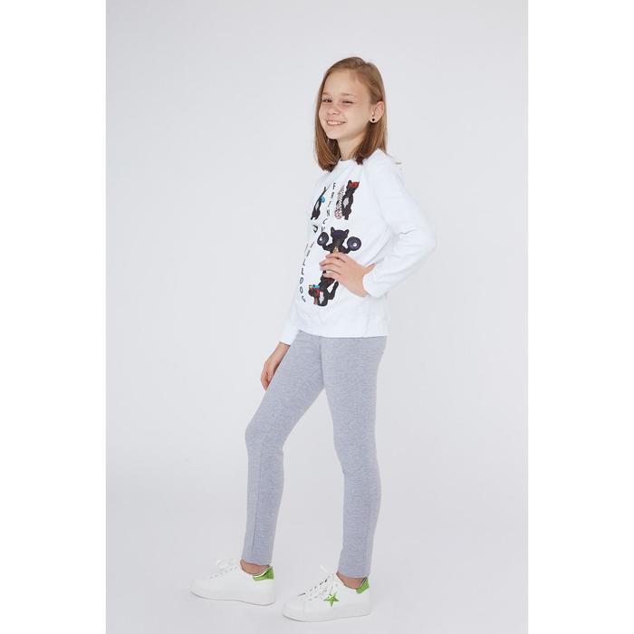 Брюки для девочки, рост 152 см, цвет серый меланж