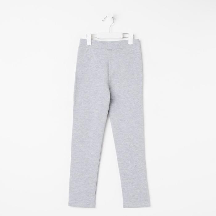 Брюки для девочки, рост 140 см, цвет серый меланж
