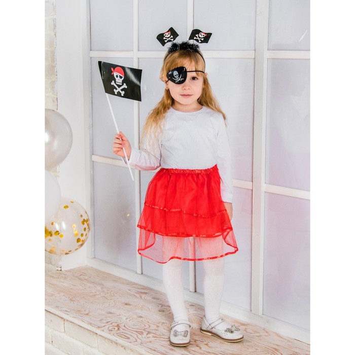 Карнавальный набор детский "Зоркий глаз": ободок, флаг, наглазник, крюк, монеты