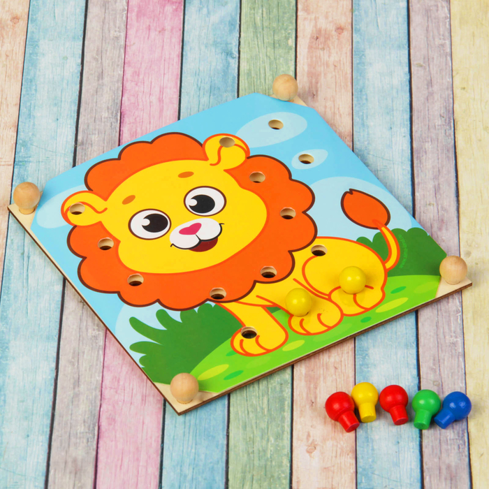 Игрушка-мозаика с шаблонами "Животные африки" (в наборе 6 картинок)