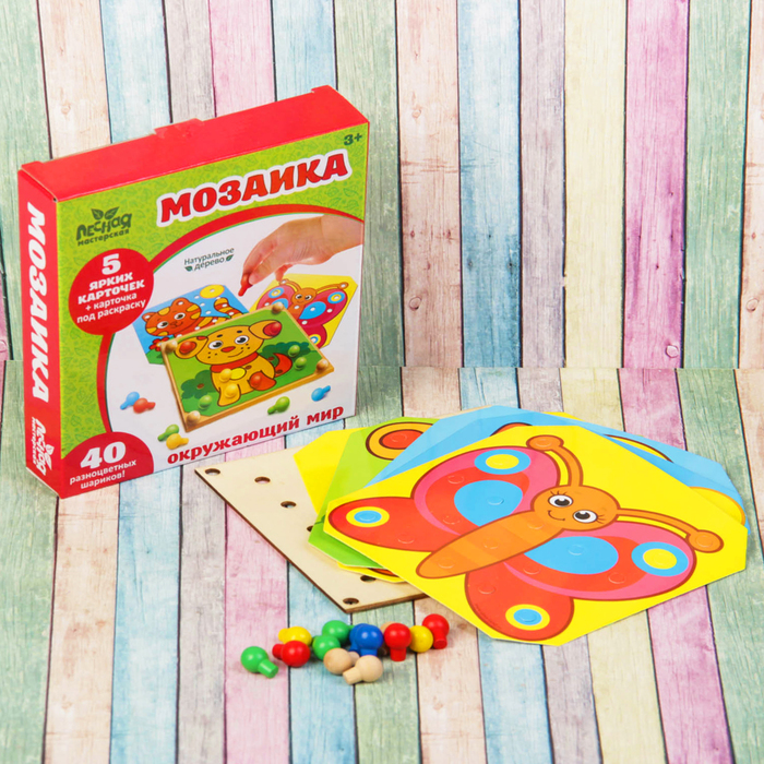 Игрушка-мозаика с шаблонами "Окружающий мир" (в наборе 6 картинок)