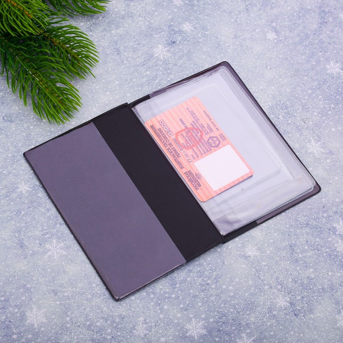 Обложка для автодокументов + набор наклеек (3 шт.) "Зимнего настроения!"