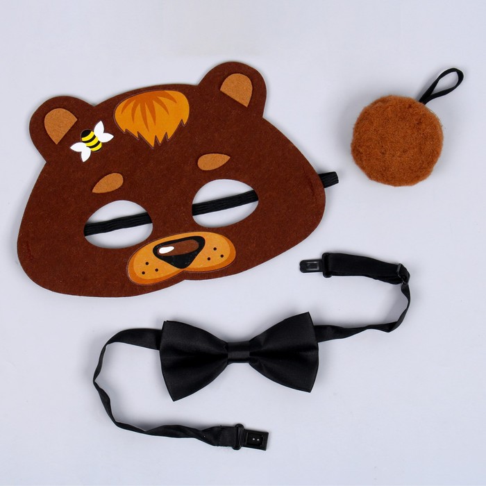 Карнавальный набор "Мишка" (маска+бабочка+хвостик)