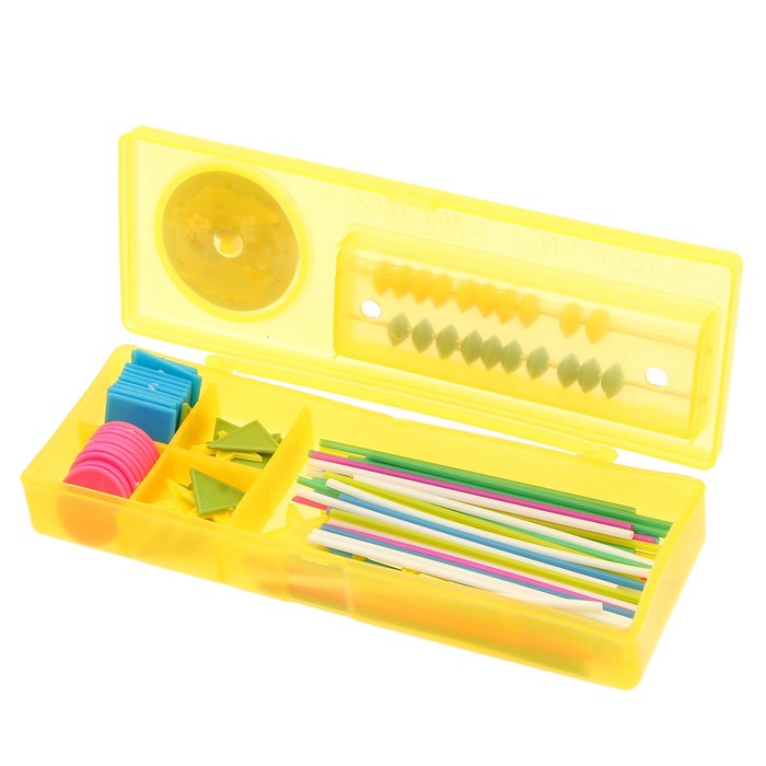 Обучающий материал в шкатулке "Пенал" со счётами, МИКС