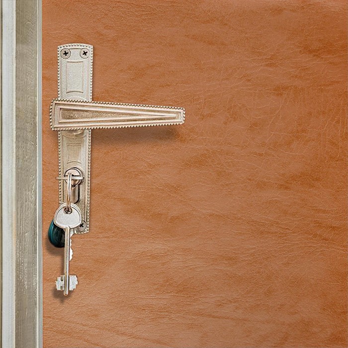 Комплект для обивки дверей 110 × 205 см: иск.кожа, поролон 3 мм, гвозди, бежевый, «Эконом»