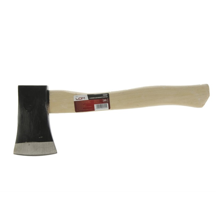 Топор LOM, 600 г, без клина, деревянная рукоятка