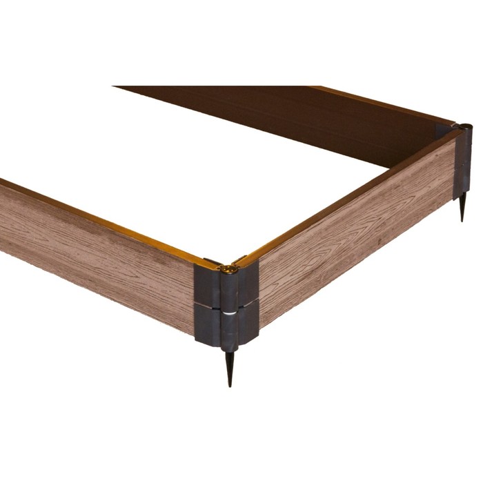 Грядка ДПК, 120 х 80 х 15 см, фактура древесины