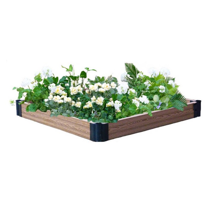 Грядка ДПК, 120 х 120 х 15 см, фактура древесины