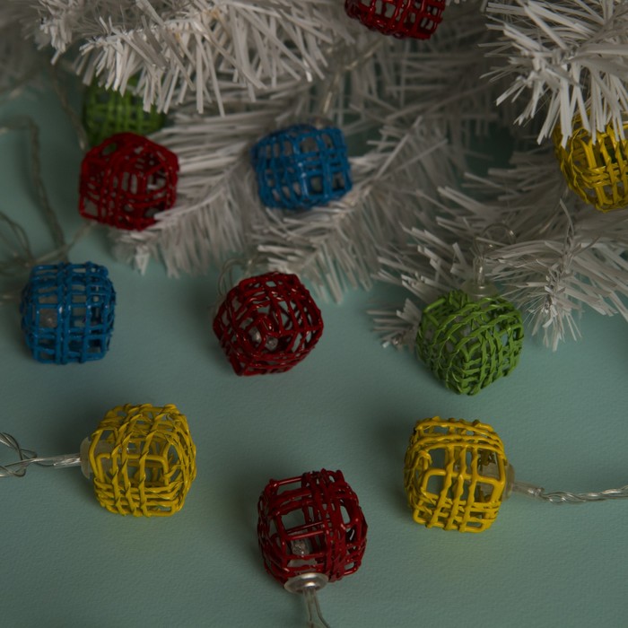 Гирлянда "Метраж" 5 м с насад.“Кубик Проволока”,2,8 см Н.С.LED-20-220V,контр8р,МУЛЬТИ Уценка