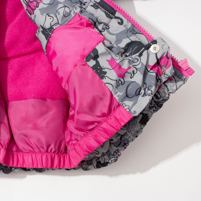 Комплект зимний для девочки (куртка, брюки), рост92см, цвет серый MW27107_М