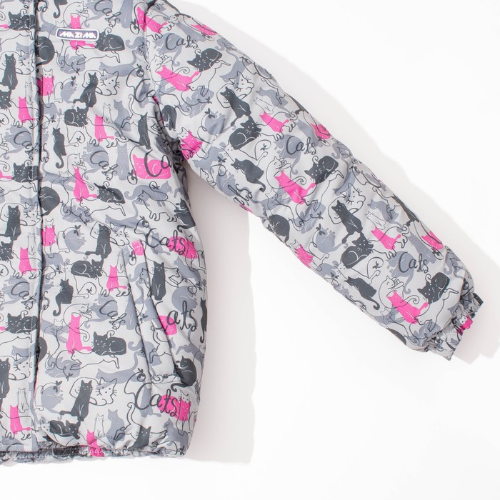 Комплект зимний для девочки (куртка, брюки), рост98см, цвет серый MW27107