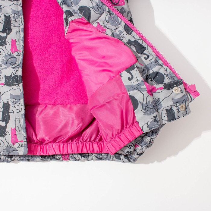 Комплект зимний для девочки (куртка, брюки), рост98см, цвет серый MW27107