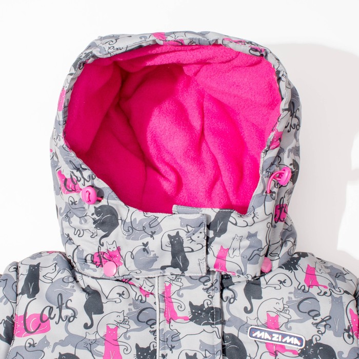 Комплект зимний для девочки (куртка, брюки), рост98см, цвет серый MW27107