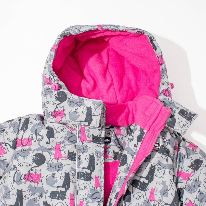 Комплект зимний для девочки (куртка, брюки), рост98см, цвет серый MW27107