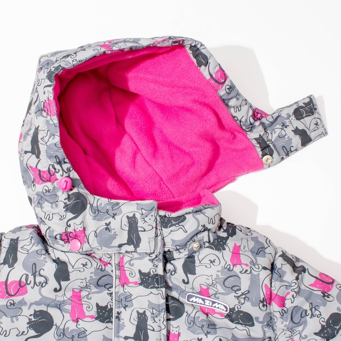 Комплект зимний для девочки (куртка, брюки), рост98см, цвет серый MW27107