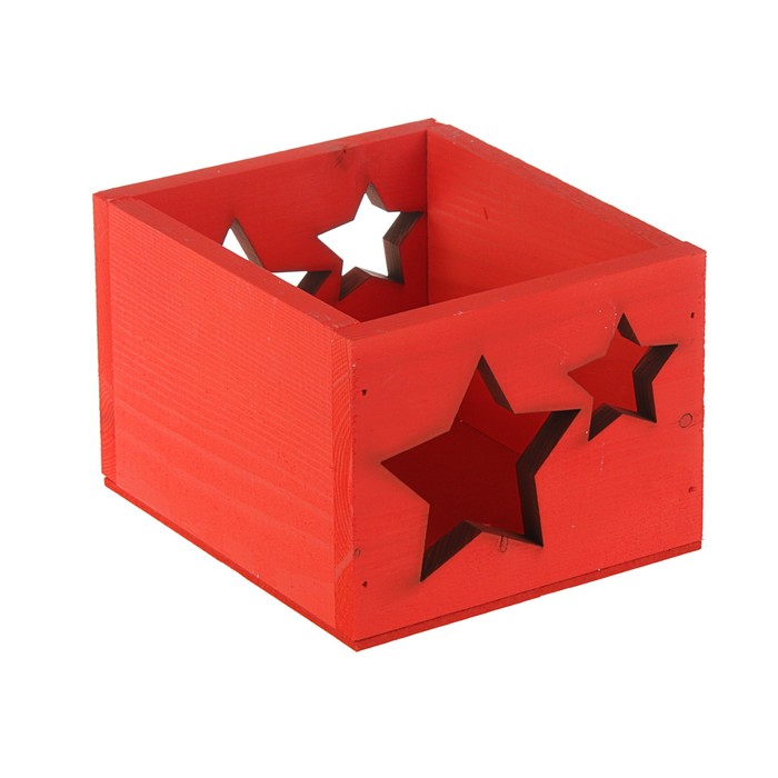 Ящик "Звезды", красный, 12.5 х 14.5 х 9 см